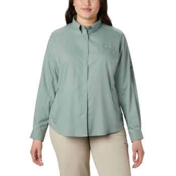 Columbia PFG Tamiami II Long Sleeve Plus Size, Camisa Verdes Claro Para Mujer | 576392-VFX